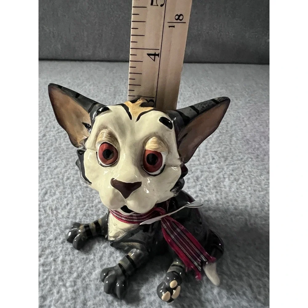LITTLE PAWS MILLIE Pet KITTEN Gray Black Resin FIGURINE 306-LP-MIL‎ Ceramistone